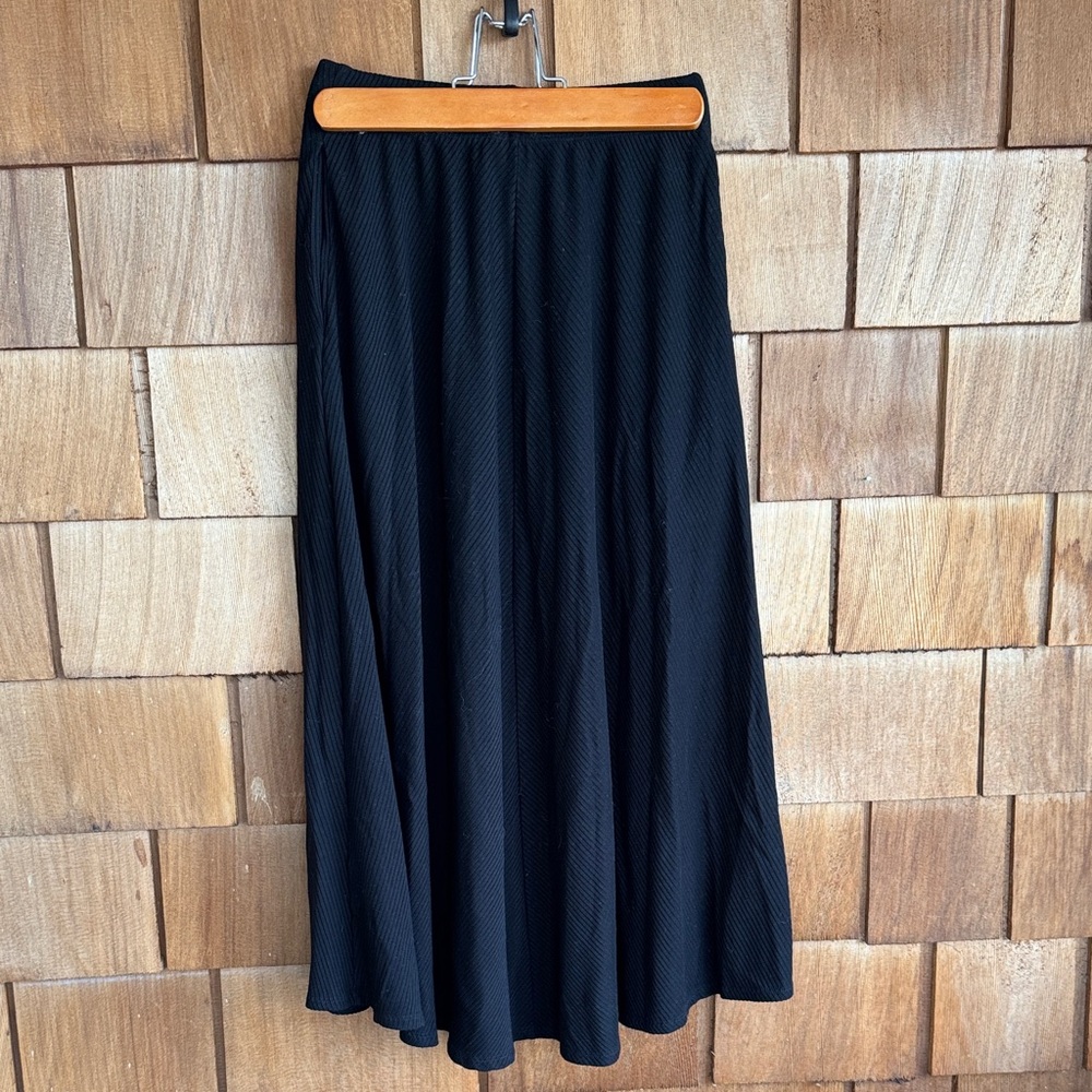Reformation Black Maxi Skirt with Subtle Texture